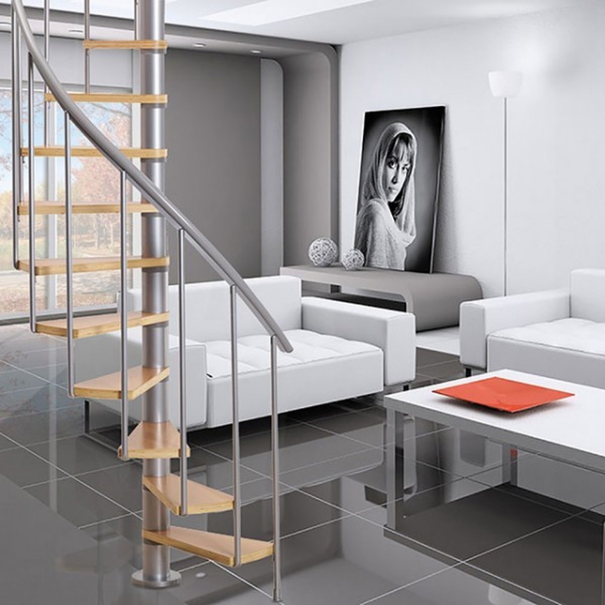 Винтовая лестница Calgary Grey, диаметр 120 см Винтовая лестница Calgary Grey, диаметр 120 см